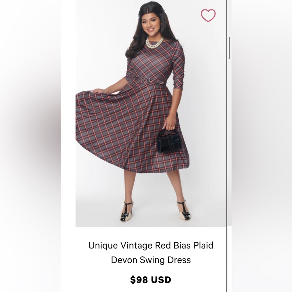 Unique Vintage brand plaid dress XL/14